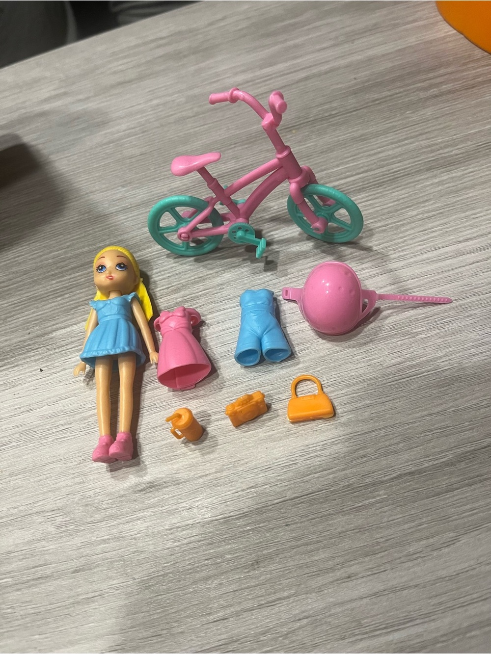 Patty Doll Blonde Hair Doll in Dress Clothing & Bicycle